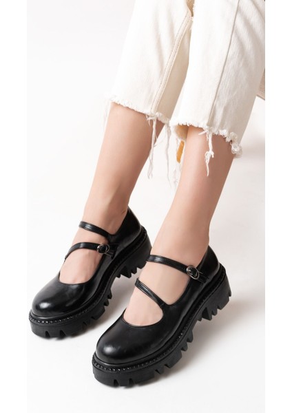 Siyah Rugan Günlük Yüksek Tabanlı Loafer Ayakkabı fiyatları
