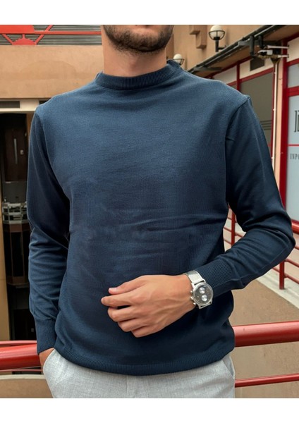 Erkek, Bisiklet Yaka, Slim Fit, Old Money, Yün-Akrilik Elyaf, Triko Kazak PLTK03 indirimleri