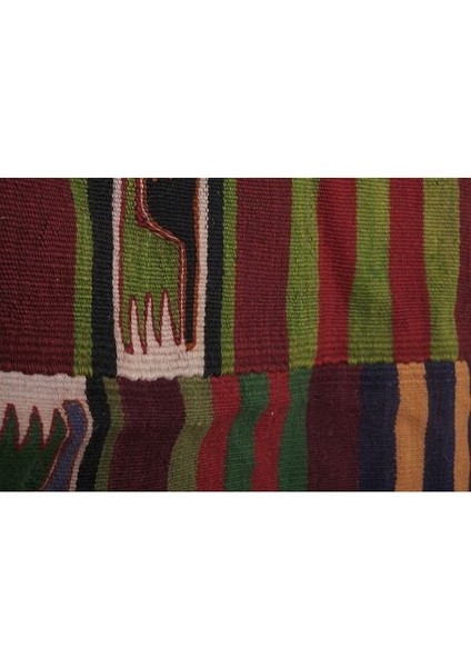 El Dokuma Kilim Geometrik Desenli Halı 296X390 cm