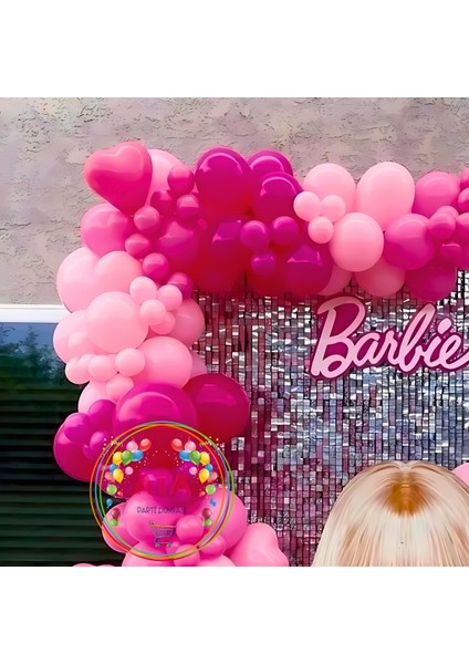^^ Doğum Günü Konsepti *Fuşya*Şeker Pembe*Makaron Pembe* 100 lü Balon Zinciri Parti Seti