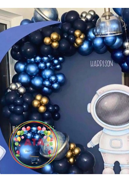 ^^ Doğum Günü Konsepti *Krom Gold*Krom Gümüş*Krom Mavi*Gece Mavisi* 100 lü Balon Zinciri Parti Seti