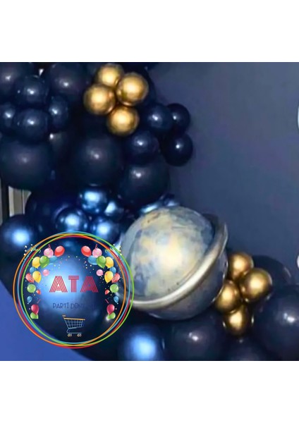 ^^ Doğum Günü Konsepti *Krom Gold*Krom Gümüş*Krom Mavi*Gece Mavisi* 100 lü Balon Zinciri Parti Seti