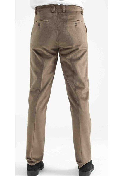 Klasik Kesim Açık Kahverengi Kadife Pantolon fiyatları