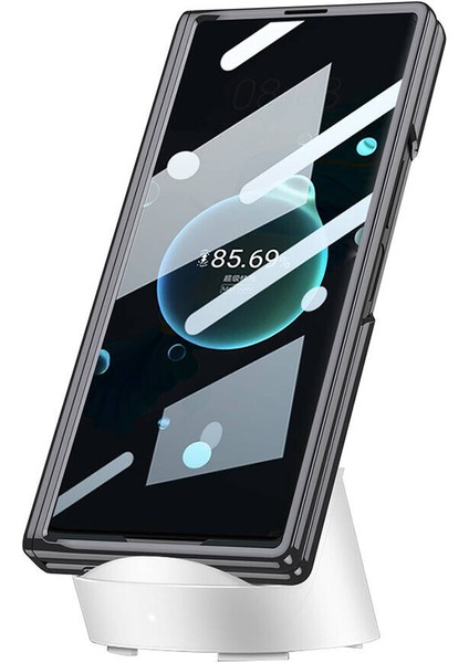 Samsung Galaxy Z Fold 6 Kılıf Kapaklı Karbon Desenli Önü Camlı Manyetik Kılıf modelleri