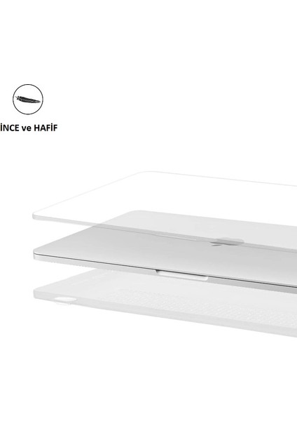 Macbook Air 13.6" M3 A3113 Kılıf Kristal Ön Arka Şeffaf Kapak Kılıf Koruma