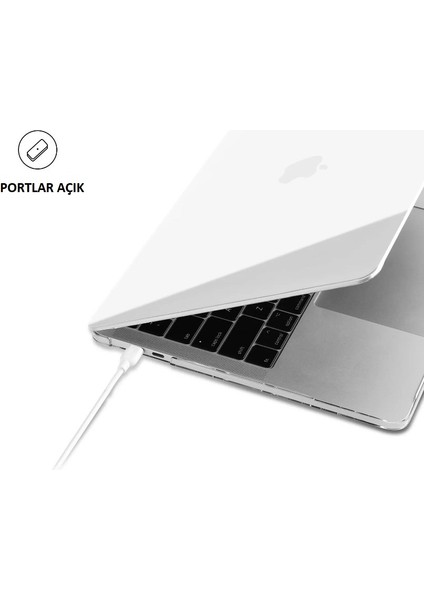 Macbook Air 13.6" M3 A3113 Kılıf Kristal Ön Arka Şeffaf Kapak Kılıf Koruma