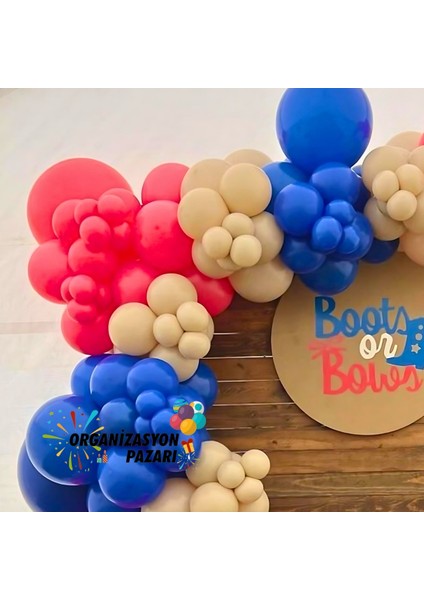 Balon Seti Kırmızı-Deniz Kumu-Lacivert 100 Lü Balon Zinciri Seti indirimleri