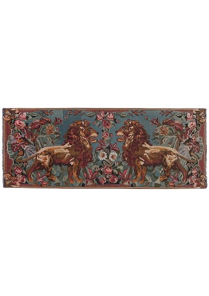 El Dokuma Hayvan Desenli Uzun Yolluk Kilim 205 x 515 cm