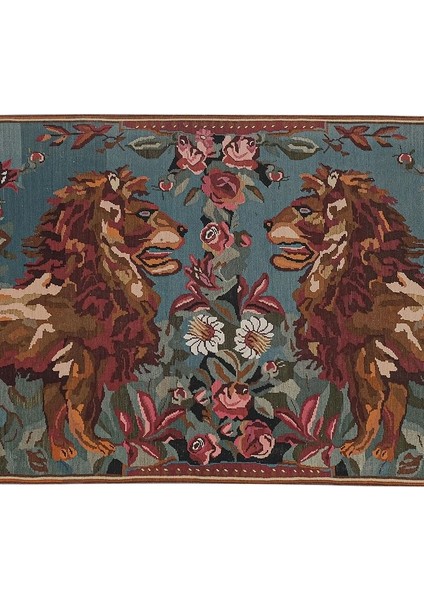 El Dokuma Hayvan Desenli Uzun Yolluk Kilim 205 x 515 cm
