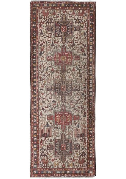 Hayvan Desenli Iran Sumak Kilimi 108 x 278 cm