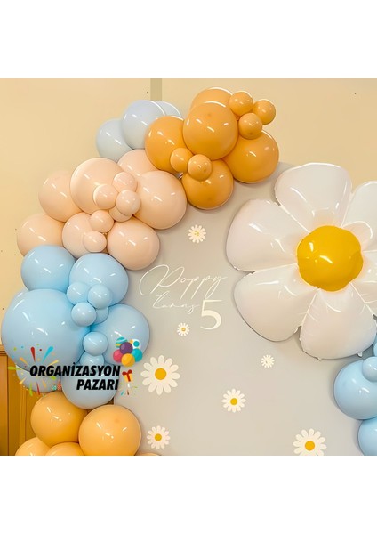 Balon Seti Sütlü Kahve-Makaron Mavi-Retro Beyaz 100 Lü Balon Zinciri Seti fırsatları