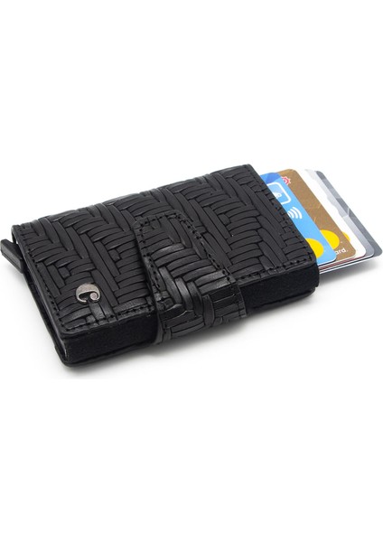Siyah Gladyatör Deri Kredi Kartlık 0270G65