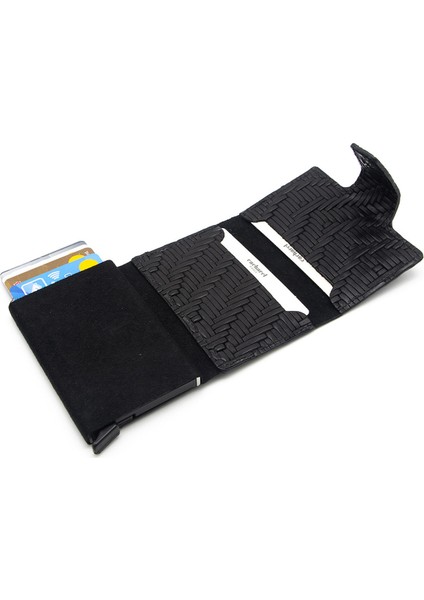 Siyah Gladyatör Deri Kredi Kartlık 0270G65