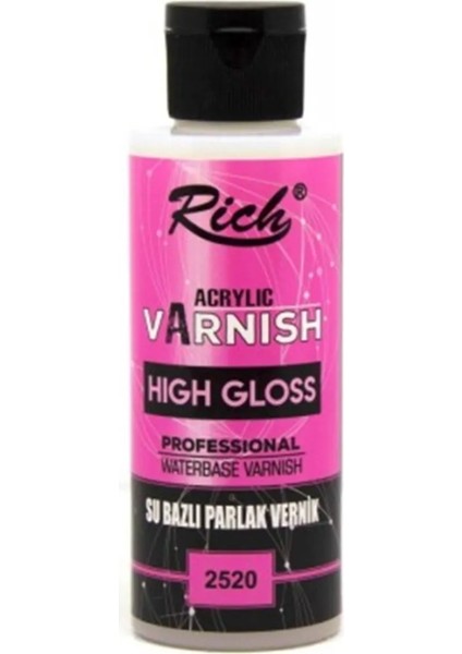 01676 2520 Su Bazlı High Gloss Parlak Vernik 120 cc