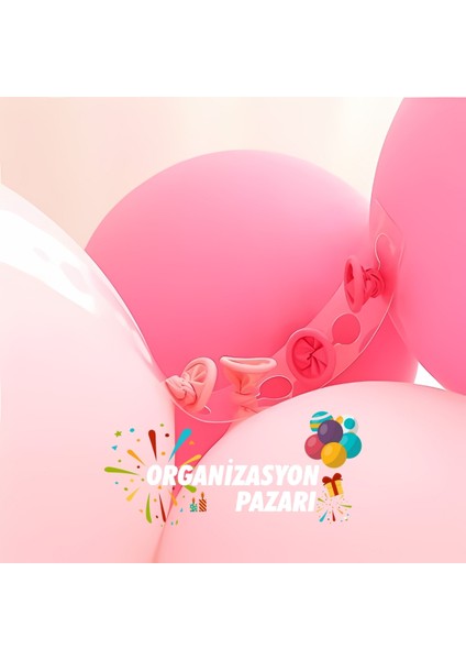 Organizasyon Pazarı Balon Seti Çim Yeşili-Koyu Mavi-Kırmızı-Sarı 60 Lı Balon Zinciri Seti