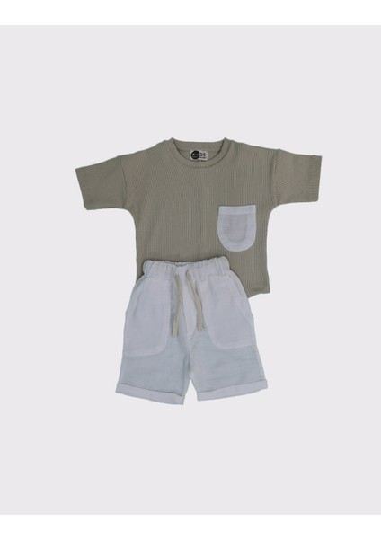 Unisex Çocuk Pamuk Tshirt & Şortlu Takım