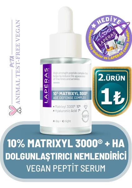 10% Peptide Matrixyl 3000® 1% Hyaluronic Acid Dolgunlaştırıcı Canlandırıcı Nemlendirici Peptit Serum