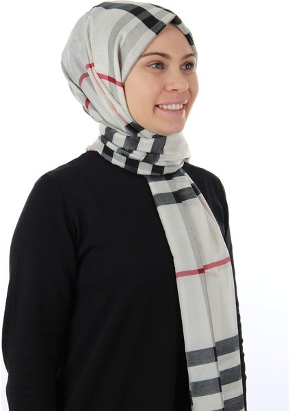 Krem-Kırmızı Sima Burberry Ekose Şal fiyatları