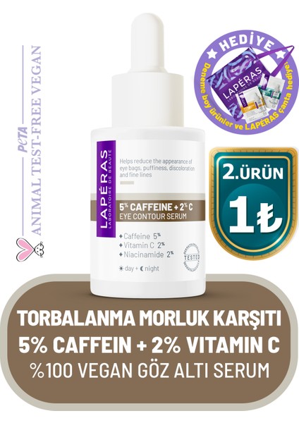 Torbalanma ve Koyu Halka Karşıtı 5% Caffein + 2% Vitamin C Aydınlatıcı Göz Altı Serumu