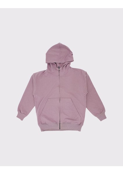 Genç Kız / Erkek Pamuklu, Kapüşonlu, Fermuarlı Sweatshirt - Hırka_RG3285