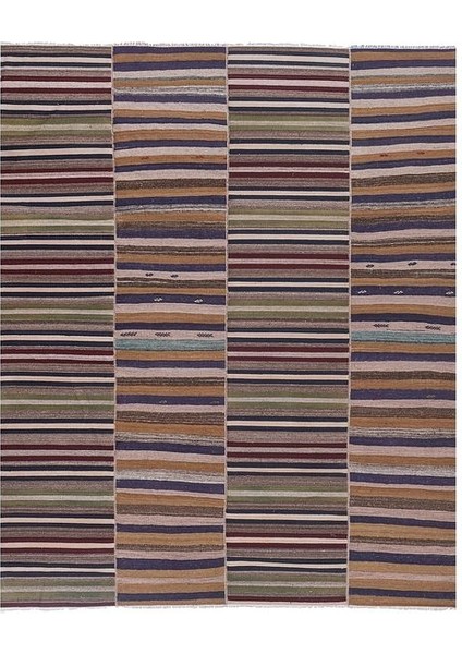 El Dokuma Kilim Çizgi Desenli Halı 270X340 cm