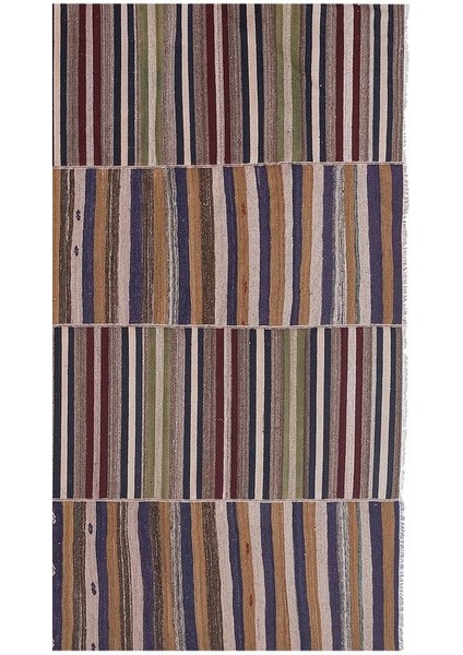 El Dokuma Kilim Çizgi Desenli Halı 270X340 cm