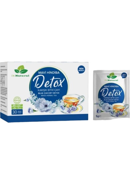 Elma Özlü Detox Sirkesi 250 ml ve Mavi Hindiba Bitki Çayı 5gr.x 30