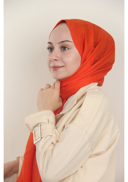 Oranj Quaj Ipek Keten Şal