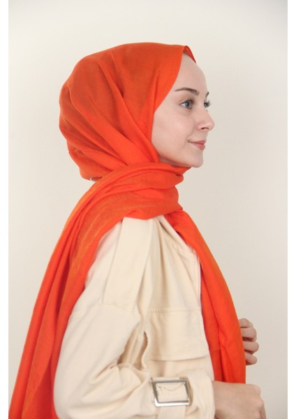Oranj Quaj Ipek Keten Şal