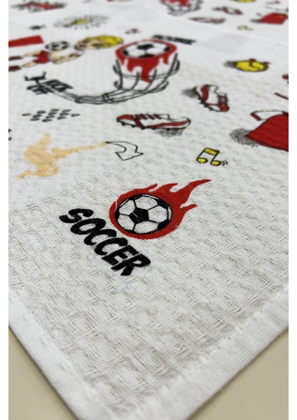2 Adet 35X50 Yıkanabilir Ilkokul ve Okul Öncesi Beslenme ÖRTÜSÜ/BEZI_FUTBOL_1037-A