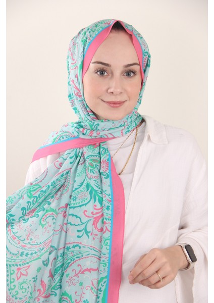 Pembe Silk Home Desenli Viskon Soft Şal