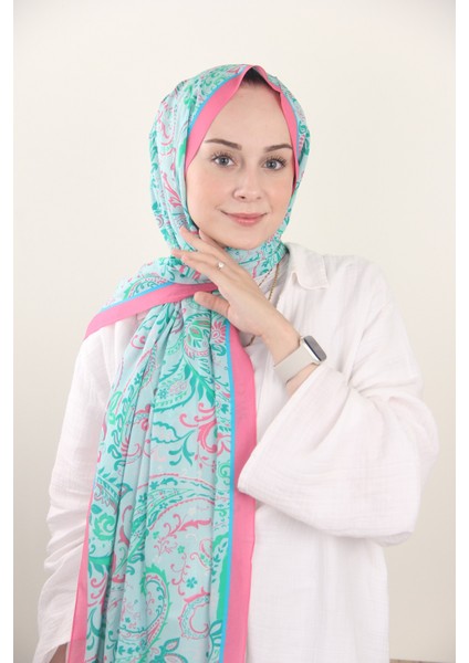 Pembe Silk Home Desenli Viskon Soft Şal