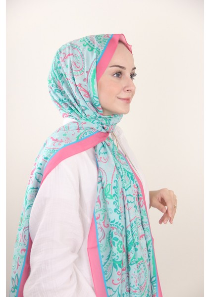 Pembe Silk Home Desenli Viskon Soft Şal
