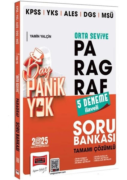 2025 KPSS YKS ALES DGS MSÜ Tamamı Çözümlü Panik Yok Orta Seviye Paragraf Soru Bankası - Yamin Yalçın