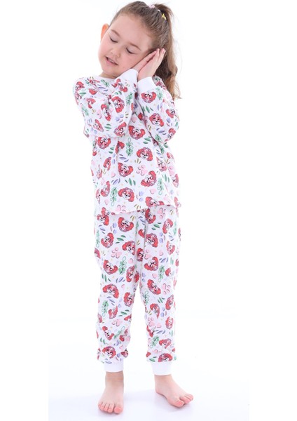 3-8 Yaş %100 Pamuk Paw Patrol Desenli Uzun Kollu Kız Çocuk Pijama Takımı