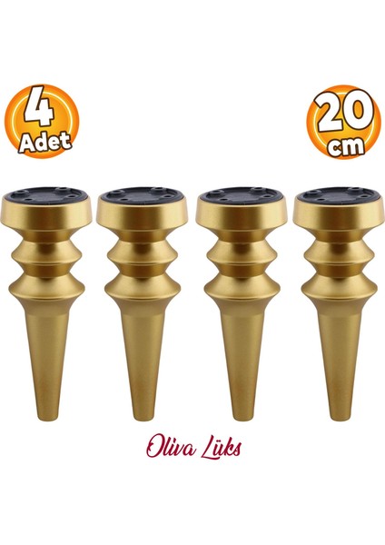 Oliva Mat Altın 20 cm Mobilya Kanepe Koltuk Tv Ünitesi Konsol Yükseltme Ayağı Ayakları 4 Adet