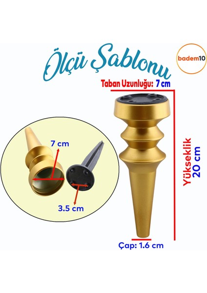 Oliva Mat Altın 20 cm Mobilya Kanepe Koltuk Tv Ünitesi Konsol Yükseltme Ayağı Ayakları 4 Adet modelleri