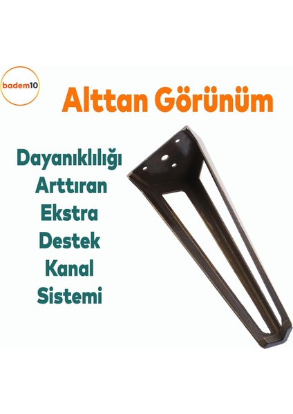 Ovit Metal Antik Sarı 20 cm Mobilya Koltuk Kanepe Konsol Tv Ünitesi Yükseltici Ayağı Ayakları 4 Adet