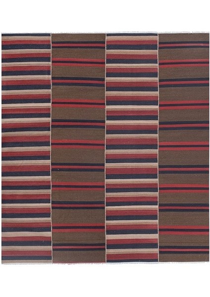 El Dokuma Çizgi Desenli kilim 276 x 305 cm