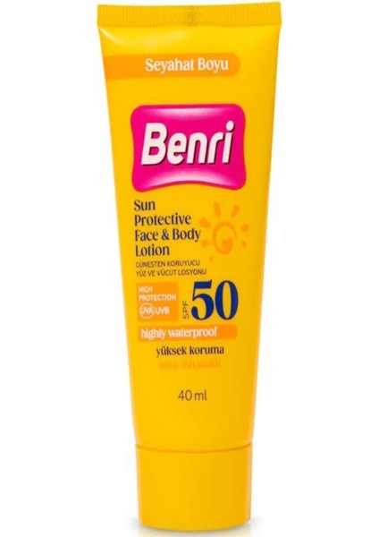 Güneşten Koruyucu Yüz ve Vücut Losyonu SPF50 40 ml