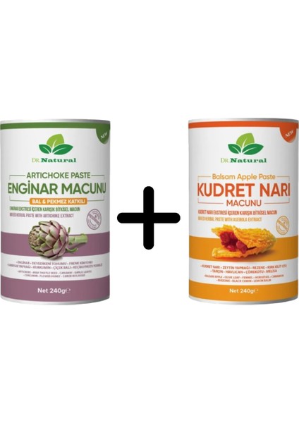 Dr. Natural Enginar Macunu 240 Gr. ve Kudret Narı Macunu 240GR.