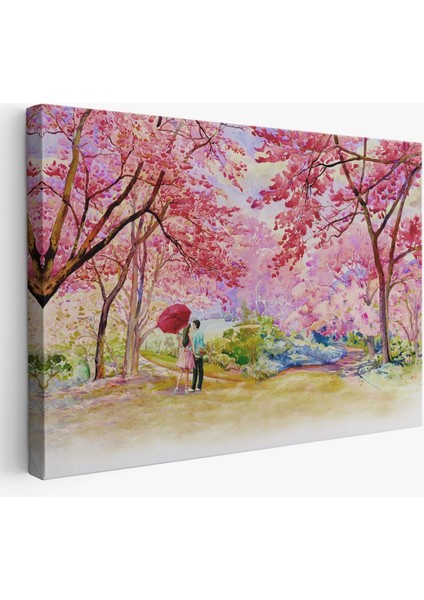 Sakura Ağacının Altındaki Sevgililer Kanvas TABLO-5082 fiyatları