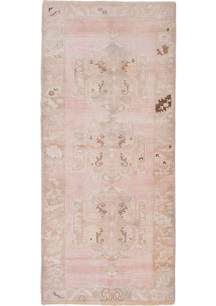 El Dokuma Geometrik Desenli Uzun Yolluk Halı 170 x 380 cm