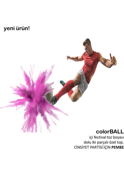 Colorball Cinsiyet Belirleme Topu , Baby Shower Top , Cinsiyet Partisi Topu , Toz Boya Dolu Top Pembe