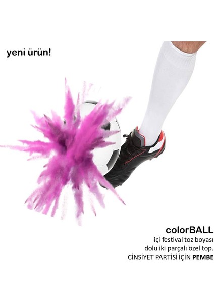 Colorball Cinsiyet Belirleme Topu , Baby Shower Top , Cinsiyet Partisi Topu , Toz Boya Dolu Top Pembe