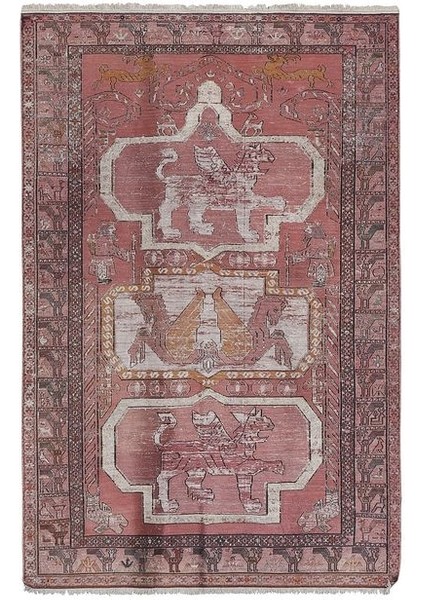 Hayvan Desenli Iran Sumak Kilimi 126 X 185 Cm