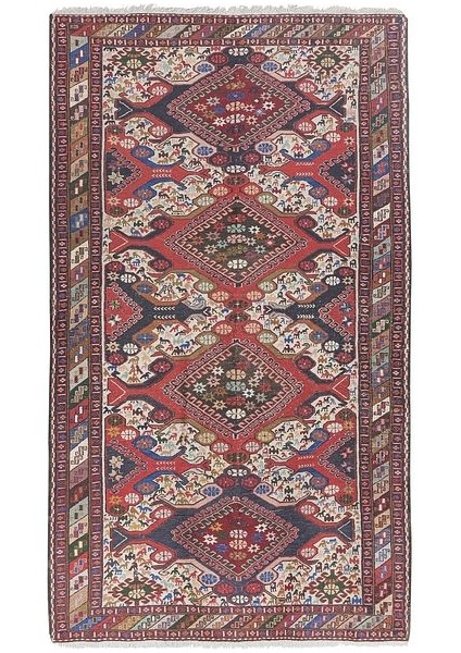 El Dokuma Hayvan Desenli Iran Sumak Kilimi 117 x 196 cm