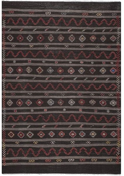 El Dokuma Kilim Geometrik Desenli Halı 227X324 cm