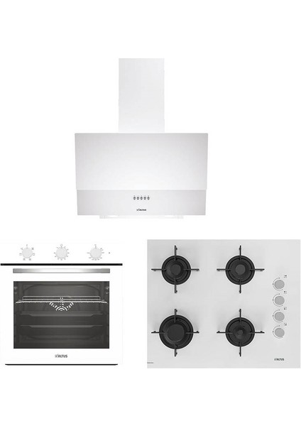 (Ala 321 W - Ala 159 Dhw -Ala 540 W) Beyaz Ankastre Set