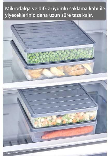 3'lü Buzdolabı Düzenleyici Organizer - Viola Difriz ve Mikrodalga Uyumlu Saklama Kabı Seti 3X2500 ml fiyatları